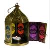 Antique Effect Moroccan Style Chakra Zinc Lantern Candle Tealight Holder Seasonal Decor Home Lighting Ornament 22 cm view 2