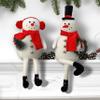 18-21" Fabric Sitting Snowman W/hat/Muffs Set of 2 White Polyester view 1