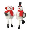 18-21" Fabric Sitting Snowman W/hat/Muffs Set of 2 White Polyester view 2