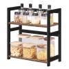 GUODDM 2 Tier Kitchen Condiment Rack - Desktop Bookshelves for Computer Desks, Floor-Standing Magazine Storage Rack, Office Supplies Storage Rack, for Office/Dormitory/Home view 1