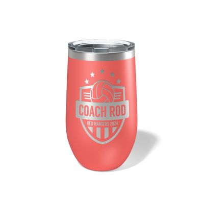 Alterd Industries Volleyball Coach Gift - insulated tumbler with lid, travel coffee mug, personalized stainless steel cups, 12 oz wine tumbler, girl sports coaches, gifts for coaches dad mom