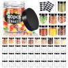 40 Pack Plastic Jars with Lids, Gencywe 8 oz Clear Slime Cosmetics Containers with Pen and Labels, Leakproof Storage Jars, PET Empty Jars with Black Lids for Kitchen Cookie Candy Spices Dry Food Cream view 1