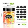 40 Pack Plastic Jars with Lids, Gencywe 8 oz Clear Slime Cosmetics Containers with Pen and Labels, Leakproof Storage Jars, PET Empty Jars with Black Lids for Kitchen Cookie Candy Spices Dry Food Cream view 2