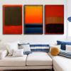 3 Piece Canvas Painting Canvas Print Wall Art Picture Posters Abstract Mark Rothko Artwork Modern Living Room Interior Home Decor Ready to Hang(Framed,80x130cm-(31.5x51.2in) view 1