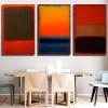 3 Piece Canvas Painting Canvas Print Wall Art Picture Posters Abstract Mark Rothko Artwork Modern Living Room Interior Home Decor Ready to Hang(Framed,80x130cm-(31.5x51.2in) view 2
