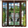 Spring Landscape Blackout Curtains,Green Forest Waterfall Bird Animal Print Curtains Bedroom Living Room Home Decoration 42x45 Inch view 1