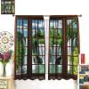 Spring Landscape Blackout Curtains,Green Forest Waterfall Bird Animal Print Curtains Bedroom Living Room Home Decoration 42x45 Inch view 3