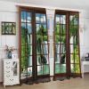 Spring Landscape Blackout Curtains,Green Forest Waterfall Bird Animal Print Curtains Bedroom Living Room Home Decoration 42x45 Inch view 4