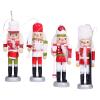 Milageto 4Pcs 12.5cm Nutcracker Hanging Ornament Figures Soldier Hanging Decorations Ornaments Christmas Nutcracker Soldier Figures for Party Table view 1