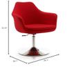 Red Chrome Wool Blend Adjustable Height Swivel Accent Chair (Set of 2) Solid Mid-Century Modern Metal Finish view 2