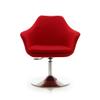 Red Chrome Wool Blend Adjustable Height Swivel Accent Chair (Set of 2) Solid Mid-Century Modern Metal Finish view 4