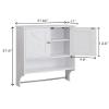 Kavonty Over The Toilet Storage Cabinet,Farmhouse Medicine Cabinet with 2 Door and Adjustable Shelves,21.65 x 7.1 x 27.6 Inches, Bathroom, White view 2