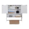 Kavonty Over The Toilet Storage Cabinet,Farmhouse Medicine Cabinet with 2 Door and Adjustable Shelves,21.65 x 7.1 x 27.6 Inches, Bathroom, White view 4