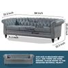 Vaztrlus Couches for Living Room Chesterfield Sofa Tufted Faux Leather 84" Rolled Arm 3-Seater Couch Deep Button Nailhead Upholstered Couch High-End Furniture Easy to Assemble (Gray) view 2