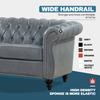 Vaztrlus Couches for Living Room Chesterfield Sofa Tufted Faux Leather 84" Rolled Arm 3-Seater Couch Deep Button Nailhead Upholstered Couch High-End Furniture Easy to Assemble (Gray) view 4