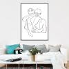 REYTOL Man Kiss Hug Abstract Wall Art Gay Posters Gift Minimalist Line Canvas Painting Modern Bedroom Home Decor Gay Abstract Wall Pictures Man GiftNo Frame view 2