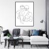 REYTOL Man Kiss Hug Abstract Wall Art Gay Posters Gift Minimalist Line Canvas Painting Modern Bedroom Home Decor Gay Abstract Wall Pictures Man GiftNo Frame view 3
