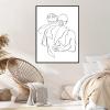 REYTOL Man Kiss Hug Abstract Wall Art Gay Posters Gift Minimalist Line Canvas Painting Modern Bedroom Home Decor Gay Abstract Wall Pictures Man GiftNo Frame view 4