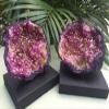 ZnranyiiXY Large Pink Geode Pair Crystal Geode Quartz Geode Half Geode. view 4