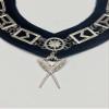 MASONIC BLUE LODGE OFFICER SECRETARY APRON SILVER CHAIN COLLAR AND JEWEL view 4