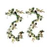 2 Pack Christmas Garland, 5.74 ft Artificial Garland with Pine Cones Gold Balls, Fireplace Flexible Decor for Winter Christmas Holiday New Year Decor view 1