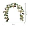 2 Pack Christmas Garland, 5.74 ft Artificial Garland with Pine Cones Gold Balls, Fireplace Flexible Decor for Winter Christmas Holiday New Year Decor view 2
