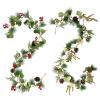 2 Pack Christmas Garland, 5.74 ft Artificial Garland with Pine Cones Gold Balls, Fireplace Flexible Decor for Winter Christmas Holiday New Year Decor view 4