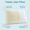 100% Talalay Latex Pillow Bed Pillow for Sleeping, Extra Soft Natural Latex Sleeping Pillow for Back, Stomach or Side Sleepers, Removable Breathable Cotton Cover - High Elasticity (Queen Size) view 2