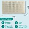 100% Talalay Latex Pillow Bed Pillow for Sleeping, Extra Soft Natural Latex Sleeping Pillow for Back, Stomach or Side Sleepers, Removable Breathable Cotton Cover - High Elasticity (Queen Size) view 4
