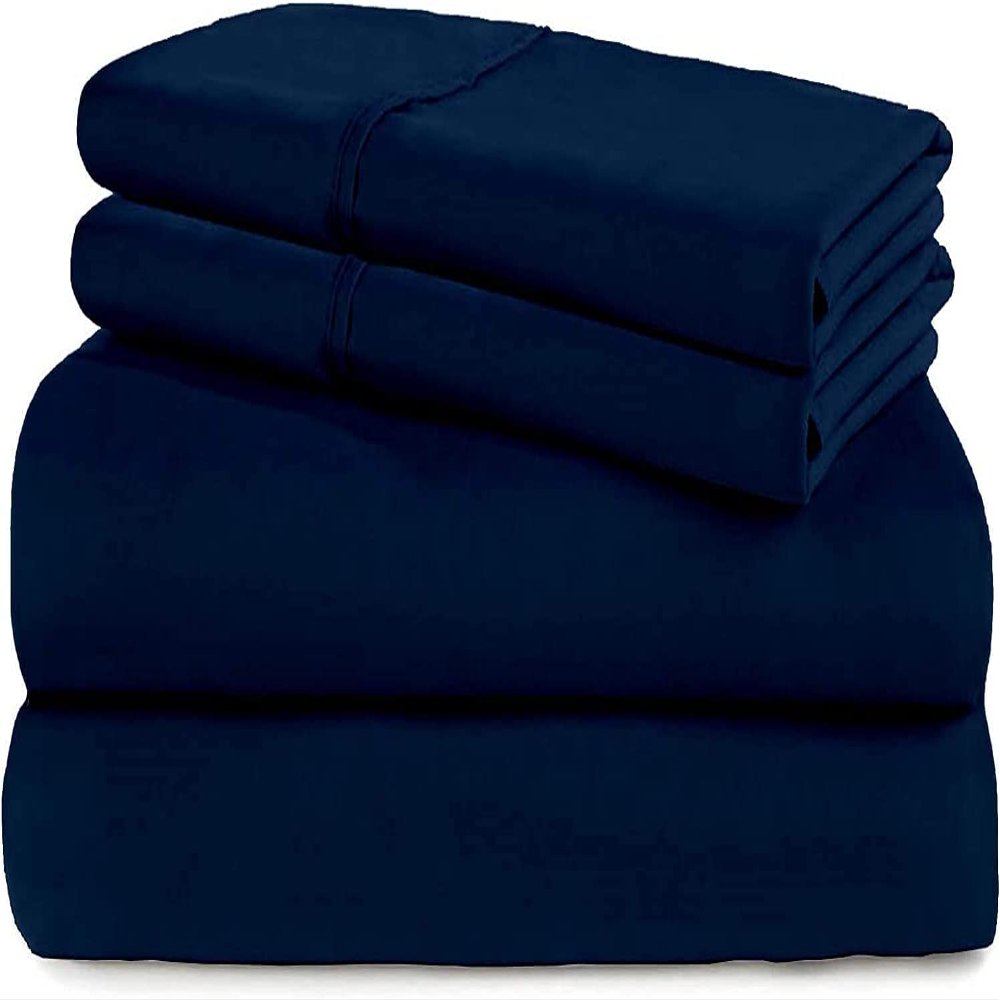 All Star Linen Oversized King Duvet Cover Set 5 Piece 1 Duvet Cover and 4 Pillow Shams with Zipper Closure Ultra Soft Navy Blue Comforter Cover Oversized King (116'' x 98'')
