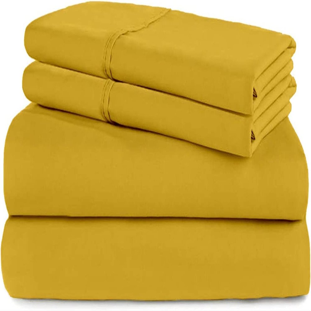 All Star Linen Grand King Duvet Cover Set 3 Piece 1 Duvet Cover and 2 Pillow Shams with Zipper Closure Ultra Soft Gold Comforter Cover Grand King 106x106