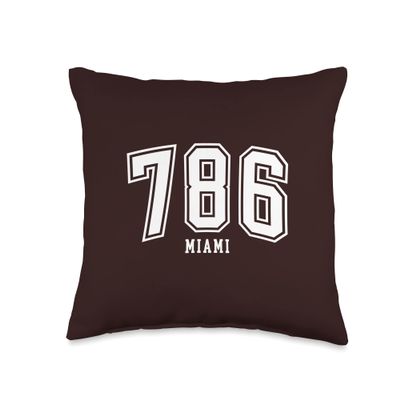 786 Miami FL Arched Athletic Design Throw Pillow