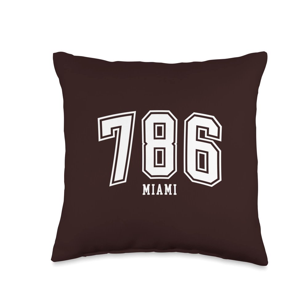786 Miami FL Arched Athletic Design Throw Pillow