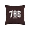 786 Miami FL Arched Athletic Design Throw Pillow view 1