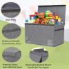 YOLOXO Toy Box Chest, Collapsible Sturdy Storage Bins with Lids, Extra Large Kids Toy Storage Organizer Boxes Bins Baskets for Kids, Boys, Girls, Nursery Room, Playroom, Closet (Linen Gray) view 3