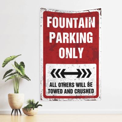 CakJuice Small Wall Tapestry Fountain Parking Only Tapestry Stuff for Your Room Wall Decor for Dorm (Size : 75X100CM)