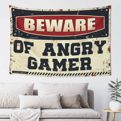 CakJuice Small Wall Tapestry Beware of Angry Gamer Tapestry Stuff for Your Room Wall Decor for Dorm (Size : 100X150CM)