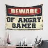 CakJuice Small Wall Tapestry Beware of Angry Gamer Tapestry Stuff for Your Room Wall Decor for Dorm (Size : 100X150CM) view 2