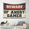 CakJuice Small Wall Tapestry Beware of Angry Gamer Tapestry Stuff for Your Room Wall Decor for Dorm (Size : 100X150CM) view 4