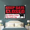 CakJuice Small Wall Tapestry Keep Gate Closed No Matter What The Goat Say Tapestry Stuff for Your Room Wall Decor for Dorm (Size : 100X150CM) view 3