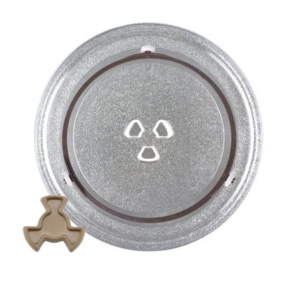 Round Microwave Glass Turntable Plate, Universall Microwave Glass Tray Replacement Accessories, Scratch-Resistant Microwave Plate, Heat Resistance, With Microwave Turntable Coupler And Ring ( Color :