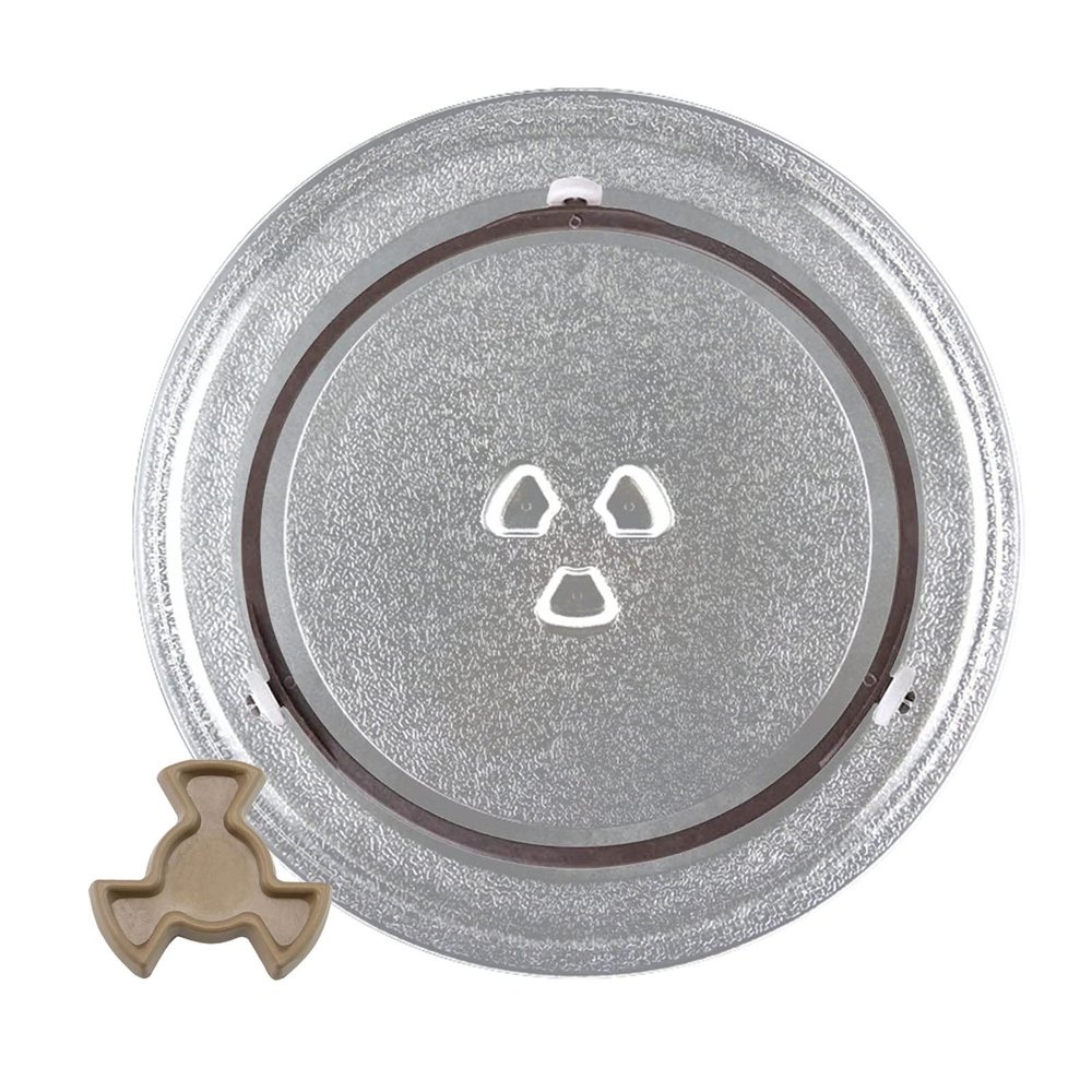 Round Microwave Glass Turntable Plate, Universall Microwave Glass Tray Replacement Accessories, Scratch-Resistant Microwave Plate, Heat Resistance, With Microwave Turntable Coupler And Ring ( Color :