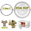 Round Microwave Glass Turntable Plate, Universall Microwave Glass Tray Replacement Accessories, Scratch-Resistant Microwave Plate, Heat Resistance, With Microwave Turntable Coupler And Ring ( Color : view 3