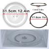 Microwave Glass Turntable Plate, Universall Microwave Glass Plate Replacement, Round Microwave Glass Tray Diameter 9.6"/24.5cm 10.6"/27cm 12.4"/31.5cm, 5mmThick Heat Resistance Microwave Plate ( Color view 2
