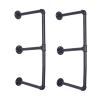 Drsyffsup 2 Tier Floating Shelves Wall Mount Pipe Shelf, Rustic Wine Bottle Holder Bookshelf Modern Wood Display Rack for Bedroom, Kitchen, Living Room, Bathroom, Home Office view 1
