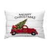 Christmas Tree on Rustic Wood Boards Lumbar Throw Pillow Covers Cases Holidays Merry Christmas Red Truck Decorative Rectangular Cushion Case for Couch Bedroom Car 20x30in view 1