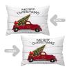 Christmas Tree on Rustic Wood Boards Lumbar Throw Pillow Covers Cases Holidays Merry Christmas Red Truck Decorative Rectangular Cushion Case for Couch Bedroom Car 20x30in view 4