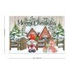 Barnwood Xmas Tree Santa Gnome Placemats Set of 4 Merry Christmas Red Truck Canvas Table Mats Decoration for Dining Kitchen Farmhouse 12x18 Inch Washable Heat-Resistant Mats view 2