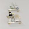 Drsyffsup Modern Pipe Wall Floating Shelves, Wooden Hanging Bookshelf Length 60/80/100/120cm for Living Room Bedroom Storage Shelving Display Wine Holder Flower Stand, White (Size : 100x20cm) view 4