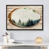 wall26 Framed Canvas Print Wall Art Wood Ring Pastel Pine Tree Forest Mountain Nature Wilderness Digital Art Modern Art Farmhouse/Country Decorative for Living Room, Bedroom, Office - 16x24 Black view 3